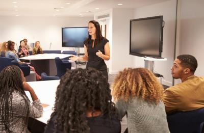 professor lecturing students